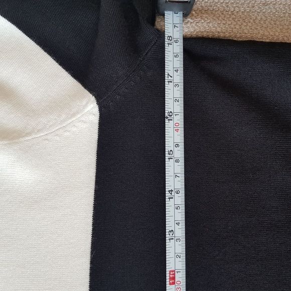 Calvin klein women's black and white turtleneck sweater Color block Medium - Picture 6 of 7